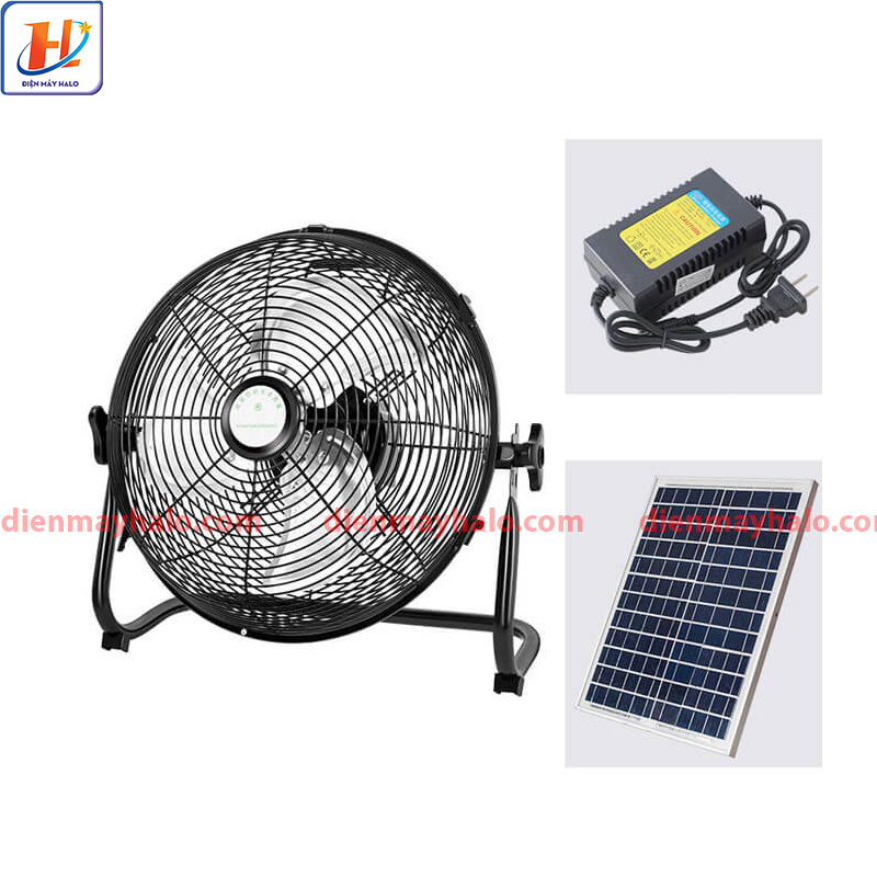 Quạt tích điện Solar Fan Black Năng Lượng Mặt Trời