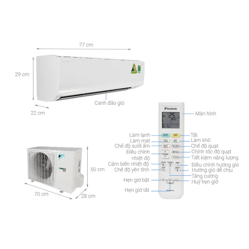 Điều hòa Daikin 2 chiều 18000BTU Inverter FTHF50RVMV